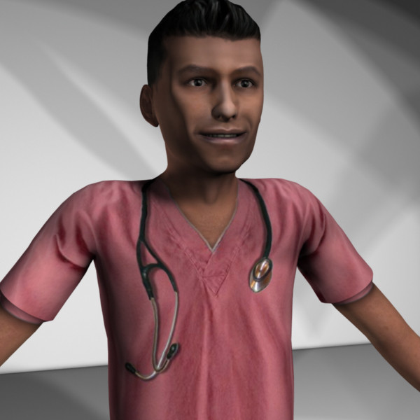 3d male characters model - Medical Personnel Collection Rigged - Men #1 by MasonMotion
